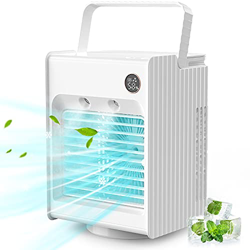 Aire acondicionado portátil Climatizador Evaporativo Ventilador con Función de Humidificación, 3 Niveles de Potencia, Oscilación de 120 ° con luz noct en oferta