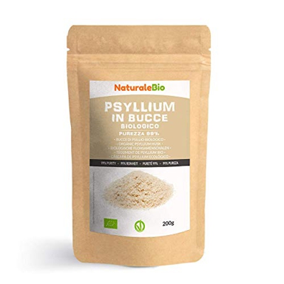 Cáscara de Psyllium Ecológico [99% Pureza] 200g. Psyllium Husk, Natural y Puro. 100% cutícula de semillas de Psilio Orgánico, producido en India. Rico