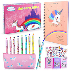 Unicornio Papeleria Regalo Niña 10 9 8 7 Años,Material Estuche Escolar Niña,Unicornio Cuaderno Bonitos e Notas Adhesivas Kawaii e Boligrafos Gel 10 Co características