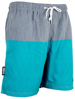 Guggen Mountain Banador de Natacion para Hombre Traje de Bano Rayas Deportivos Short para Natacion Playa Piscina Gris M