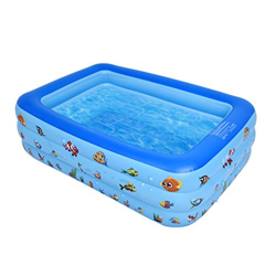 Piscina hinchable rectangular para niños, jóvenes y adultos, azul piscina para interiores, patio trasero, jardín, fiestas acuáticas al aire libre (173 precio