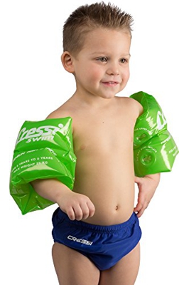 Cressi Premium Arm Bands Manguitos Inflables para Natación, Bebé-Niños, Verde Fluo, MAX 25Kg