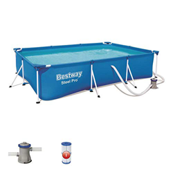 Bestway Steel Pro - Piscina rectangular (3 x 2,0 x 1 x 66 cm, incluye bomba de filtración) características