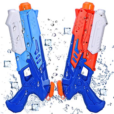 Joyjoz Pistolas de Agua Pistola 2 Pack Blaster de Agua para Verano Piscina Al Aire Libre Playa Diversión Acuática para Niños Adultos (400ML * 2)