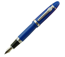 Jinhao 159 Pluma estilográfica con borde azul y plata, punta mediana, tamaño grande, bolígrafo de firma, regalo de escritura suave con estuche para bo precio