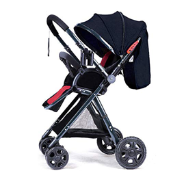 High Landscape Baby Stroller Handle Reversible Infants Buggy se puede sentar y tumbarse DownUltralight Portable Carrito plegable para niños Dark Green en oferta