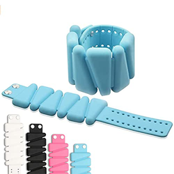 Juego de Pulseras de Silicona duraderas Ajustables para Tobillos / muñecas, Equipo de Pesas para Entrenamiento de Fuerza. (White, 4 Lbs/Pair) en oferta