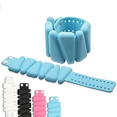 Juego de Pulseras de Silicona duraderas Ajustables para Tobillos / muñecas, Equipo de Pesas para Entrenamiento de Fuerza. (White, 4 Lbs/Pair)