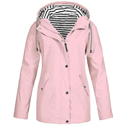 CNBOY Chubasquero con capucha, impermeable, ligero, para mujer, cortavientos, prenda ideal para exteriores (Rosa, M) precio