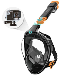 Sportstech Máscara de Buceo CO2-Safe + Campo de Visión 180° + Antivaho | Gafas Snorkel niños y adultos | Soporte Inteligente para Cámara Subacuática | en oferta