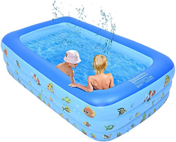 Piscina hinchable grande, rectangular, piscina y piscina para niños, piscina familiar, piscina para jardín, exterior, PVC, fácil de montar (203 x 120  precio