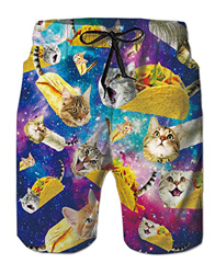 Hombre Baño Cortos Chico Diseño de Gatos Playa Pantalon 100 Poliéster Secado rápido Natación Surf Calzoncillos Bermudas Chico Playa Pantalon S precio