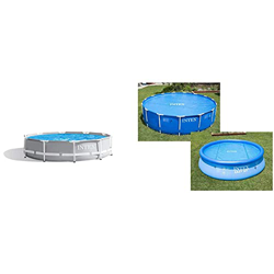 Intex 26700Np Piscina Elevada Redonda Prisma Frame 305 X 76 Cm + 29021 Cobertor Solar para Piscinas 305 Cm De Diámetro precio