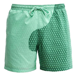 Sanfiyya Los Hombres los Troncos de Nadada elástico de la Cintura Color Que Cambia Shorts de Playa con cordón Bolsillos M Verde en oferta