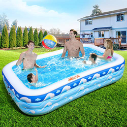 tomser Piscina Inflable, 3 M Piscina Hinchable, Piscina Inflable Familiar, Piscina Niños y Familia para Adulto y Niños, Piscina para Patio Fiesta al A características