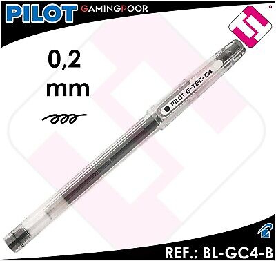 PILOT G-TEC C4 GEL NEGRO PUNTA 0,4MM TRAZO FINO 0,2MM BOLIGRAFO ROLLERS TINTA