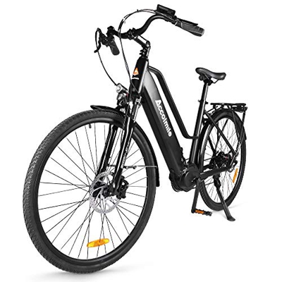 Accolmile Bicicleta Eléctrica 28” 700C, Ebike de Ciudad con 36V 250W Motor de Media Torsión BAFANG M200, City Bicicleta de Paseo Pedelec, Adultos Unis