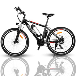 ANCHEER Bicicleta Electrica, Bicicletas Adulto 26 Pulgadas, E-Bike de Montaña, Motor de 350 W, Batería de 36V / 8Ah, 21 Engranaje de Velocidad,Frenos  precio