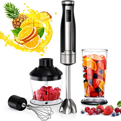 Batidora de Mano, Freihafen 700W 4 en 1 Batidora Multifuncional de Acero Inoxidable (600ml Picadora, 800ml Taza, Batidora, Batidora de Huevos) para Ba en oferta