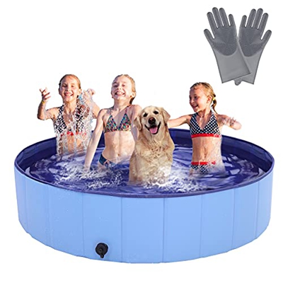 Richino Piscina Perros y Gatos Bañera Plegable, Piscina para Niños,PVC Antideslizante y Resistente al Desgaste, Adecuado para Interior Exterior al Air