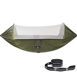 SONGMICS Hamaca con Mosquitero, Hamaca Doble Portátil, Nylon Antidesgarrador, Secado Rápido, Correas Multi-Lazos, Máx, Carga 300 kg, 275 x 140 cm, par características