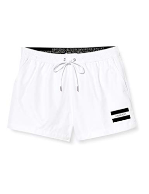 Calvin Klein Short Drawstring Bañador, Blanco (PVH Classic White YCD), L para Hombre