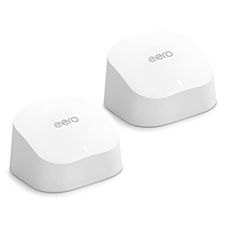 Nuevo | Sistema Wi-Fi 6 de malla de doble banda Amazon eero 6, con controlador de Hogar digital inteligente Zigbee integrado | 2 unidades precio