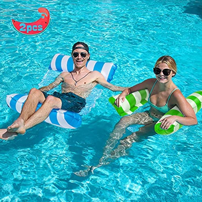 YLSCI Hamaca de Agua, colchoneta piscina, Hamaca Flotante, Cama Flotante de Agua Plegado Inflable Hamaca de Agua flotadores piscina, Dos piezas 26.8" 