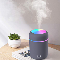 Humidificador de 300 ml, mini difusor de aromas para coche, difusor de aceites esenciales con luz de color RGB y modo de pulverización continua e inte en oferta