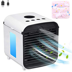 Mini Enfriador de Aire Mgee Móvil Aire Acondicionado Portatil 4 en 1 Personal USB Air Cooler Ventilador Humidificador Purificador, 3 Velocidades, para en oferta