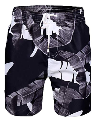 Sykooria Bañador para Hombre Impresión 47D de Cortos Secado Rápido Swim Shorts Ligero Baño Playa Shorts S-XXL