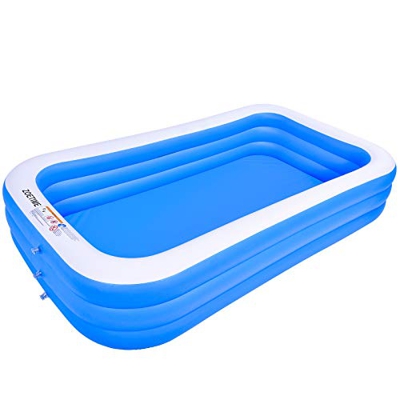 ZOETIME Piscina Hinchable, Piscina Rectangular Infantil Inflable, Fiesta AcuáTica De Verano Piscina Familiar para niños, Adultos, jardín, 305cm*183cm*