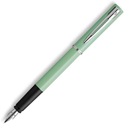 Waterman Allure pluma estilográfica, Lacado en color verde menta mate con adornos cromados, Plumín fino de acero inoxidable, Tinta azul, Con estuche d en oferta