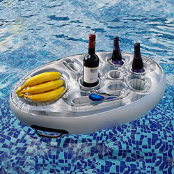 Bandeja flotante para bebidas, soporte para bebidas portátil, flotador de 8 agujeros, bandeja para piscina, piscina, jacuzzi, playa y decoración de fi precio