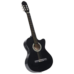 pedkit Guitarra Acústica con Cutaway y Ecualizador 6 Cuerdas Guitarra para Principiantes Negro 4/4 en oferta