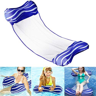 Aiglam Hamaca Flotante, Hamaca Piscina de Agua 4 en 1, Piscina Colchón Hinchable , Versátil Flotador de Verano Colchonetas Inflable Hamaca de Agua Poo