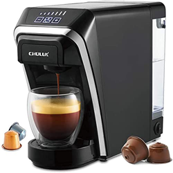 Máquina de Café de Cápsulas CHULUX 2 en 1 Compatible con Cápsulas Nespresso y DG, Máquina de Preparación Rápida de 12 Onzas con Filtro Reutilizable, O características