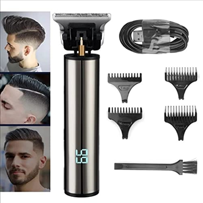 Maquinilla eléctrica para cortar el pelo para hombre cortadora de pelo profesional, recargable por USB, inalámbrica, LCD, para Barba