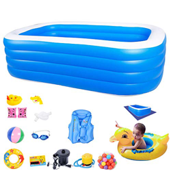 DAND Piscinas Hinchable Desmontables Rectangulares Grandes para Infantiles Bebe, Niños, Adultos, al Aire Libre Jardin, 210 * 150 * 75cm 4 Layers en oferta