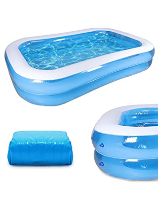 Piscina Hinchable Infantil, Piscina Hinchable Rectangular Grande Verano Juego de Agua 78.7" X 59" X 19.7", Piscina Niños, Niños, Familia, Aobre el Sue