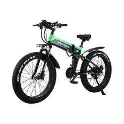 SONGZO Bicicleta Eléctrica 500W Bicicleta de Montaña de Nieve con Neumáticos Gruesos de 26 Pulgadas con Batería de Litio Extraíble de 48 V 12,8 AH en oferta