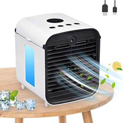 Aire Acondicionado Móvi Portátil, Nifogo 4 en 1 Air Mini Cooler Purificador Humidificador Luz Nocturna Ventilador Leakproof,3 Velocidades, para Hogar  características