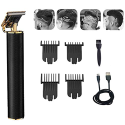 Cortapelos eléctrico con 4 peines guía, cuchillas en T, maquinilla de afeitar profesional para hombre, recortadora de barba con USB, recargable, resis en oferta