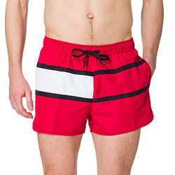 Tommy Hilfiger Runner Bañador, Rojo primario, L para Hombre precio