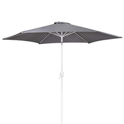 Parasol de Aluminio Gris con ventilación de jardín para terraza de 350 cm Garden - LOLAhome en oferta