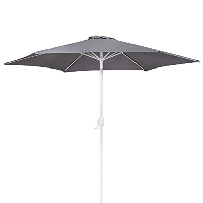 Parasol de Aluminio Gris con ventilación de jardín para terraza de 350 cm Garden - LOLAhome