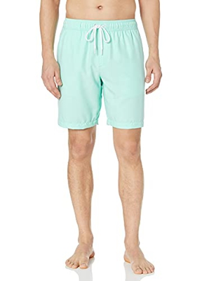 Amazon Essentials Bañador de 9"de secado rápido fashion-swim-trunks, Mint, US L (EU L)