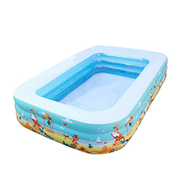 Piscina hinchable grande, piscina familiar rectangular para niños, baño familiar, piscina hinchable, centro de flotación, adultos, bebés, exteriores,  en oferta