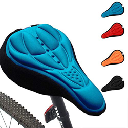 3D Bike Saddle Cover Gel Soft Seat Covers for Mountain Bicycle Indoor Spinning Blue 1 unids en oferta