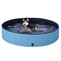 Yaheetech Piscina Exterior Redonda Piscina Perros y Gatos Bañera Portátil para Mascotas, Antideslizante 100/120/140/160CM XL 140 x 30 cm precio